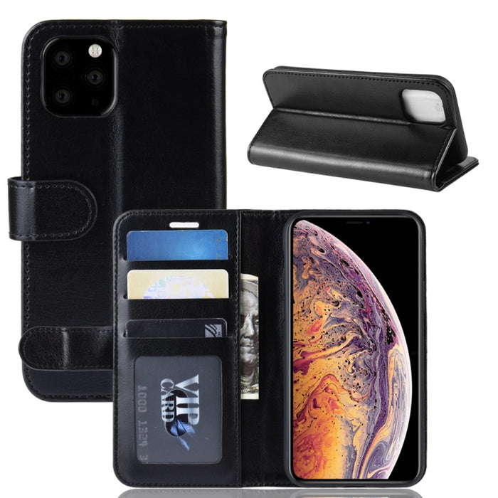 Estuche de cuero con tapa horizontal de un solo pliegue R64 Texture para iPhone XI MAX, con soporte y ranuras para tarjetas y billetera