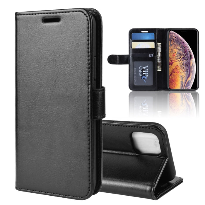Estuche de cuero con tapa horizontal de un solo pliegue R64 Texture para iPhone XI MAX, con soporte y ranuras para tarjetas y billetera
