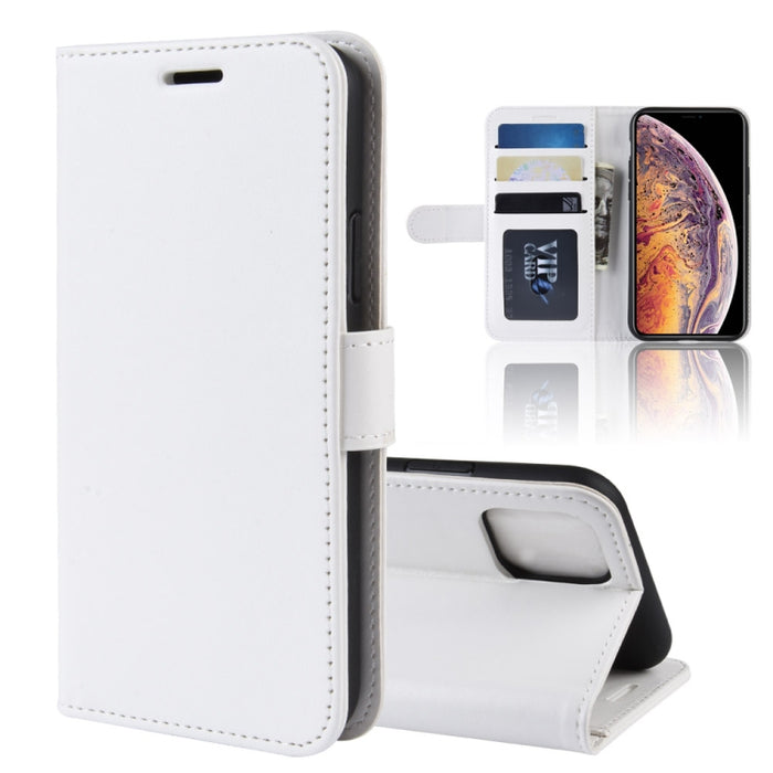 Estuche de cuero con tapa horizontal de un solo pliegue R64 Texture para iPhone XI MAX, con soporte y ranuras para tarjetas y billetera