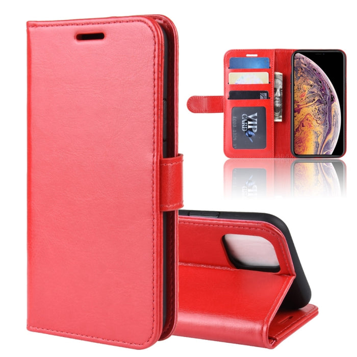 Estuche de cuero con tapa horizontal de un solo pliegue R64 Texture para iPhone XI MAX, con soporte y ranuras para tarjetas y billetera