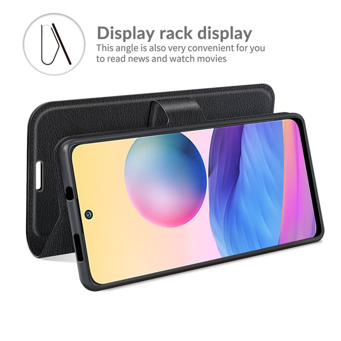 Para Xiaomi Redmi Note 10 5G Litchi Texture Funda protectora con tapa horizontal con soporte y ranuras para tarjetas y billetera, For Xiaomi Redmi Note 10 5G