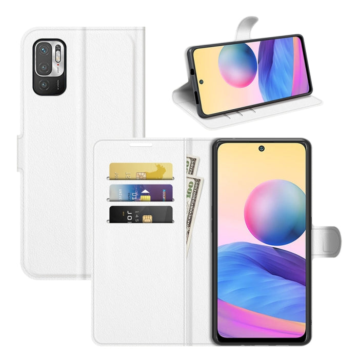 Para Xiaomi Redmi Note 10 5G Litchi Texture Funda protectora con tapa horizontal con soporte y ranuras para tarjetas y billetera, For Xiaomi Redmi Note 10 5G