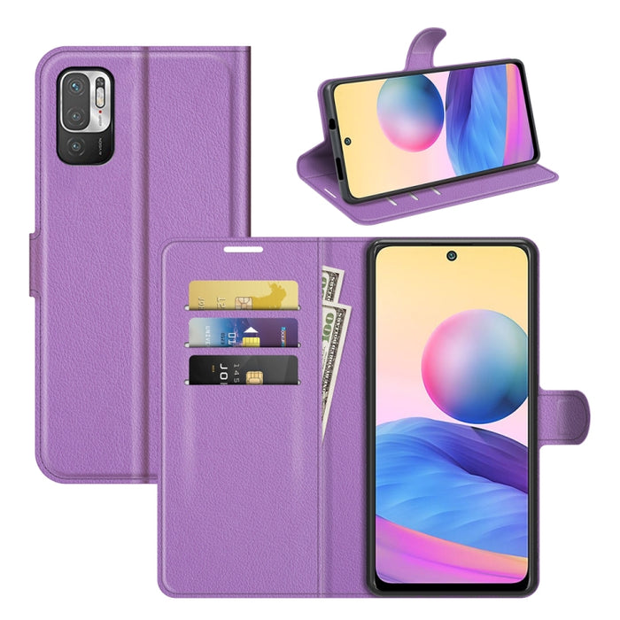 Para Xiaomi Redmi Note 10 5G Litchi Texture Funda protectora con tapa horizontal con soporte y ranuras para tarjetas y billetera, For Xiaomi Redmi Note 10 5G