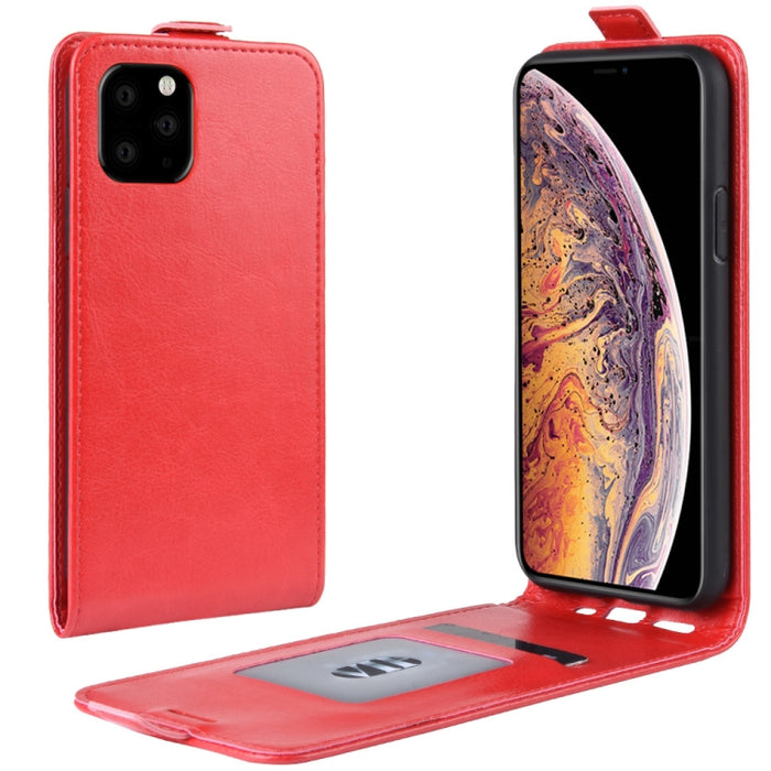 Estuche protector de cuero con tapa vertical Crazy Horse para iPhone 6 / 5 (2019)