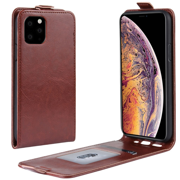 Estuche protector de cuero con tapa vertical Crazy Horse para iPhone 6 / 5 (2019)