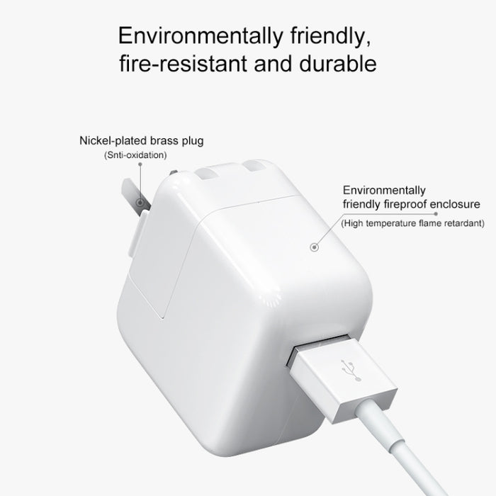 Cargador USB de 12 W + cable de datos USB a 8 pines para iPad / iPhone / iPod Series, enchufe de EE. UU.