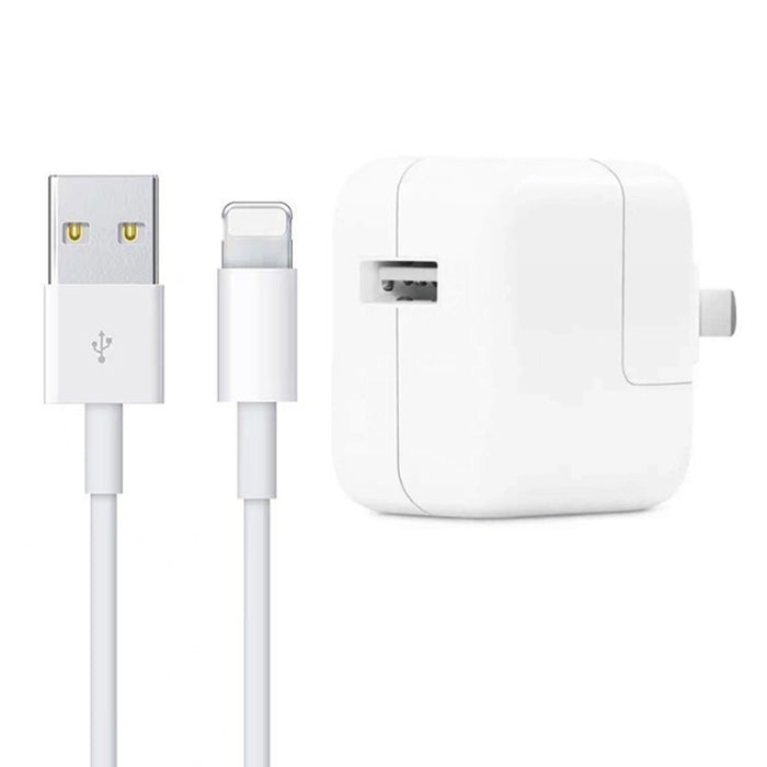 Cargador USB de 12 W + cable de datos USB a 8 pines para iPad / iPhone / iPod Series, enchufe de EE. UU.