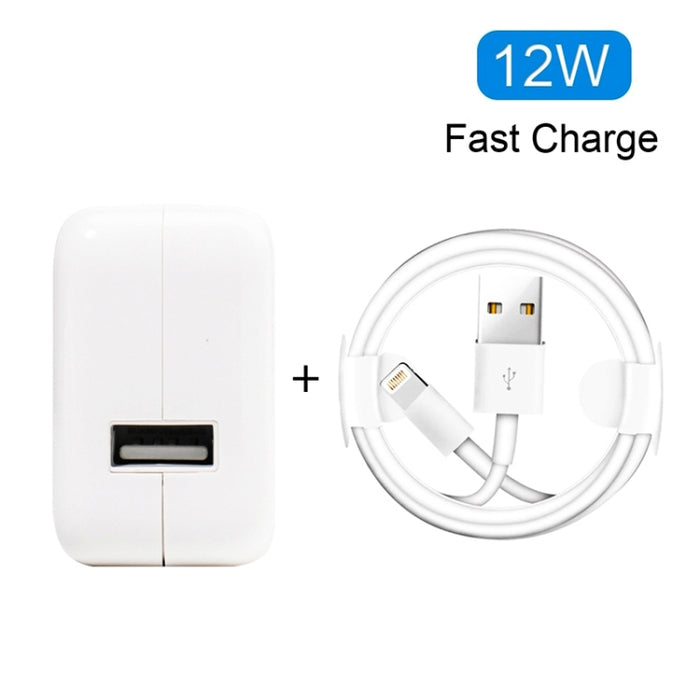 Cargador USB de 12 W + cable de datos USB a 8 pines para iPad / iPhone / iPod Series, enchufe AU
