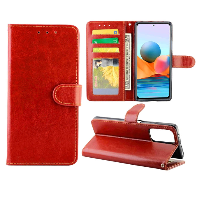 Estuche protector con tapa horizontal de cuero con textura de caballo loco con soporte y ranuras para tarjetas y billetera y marco de fotos, For Xiaomi Redmi Note10 Pro, For Xiaomi Redmi Note10 4G, For OPPO A54 4G, For OPPO F19 Pro / A94 4G / Reno F   ...