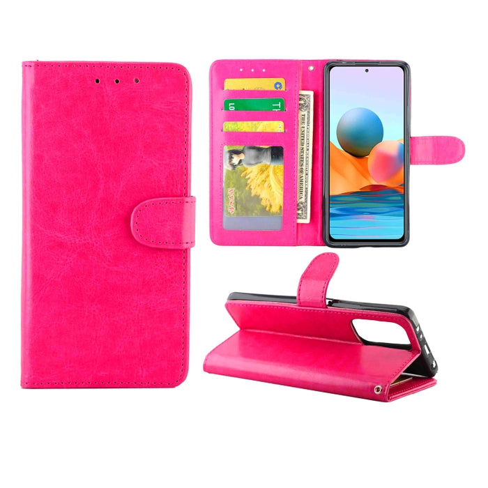 Estuche protector con tapa horizontal de cuero con textura de caballo loco con soporte y ranuras para tarjetas y billetera y marco de fotos, For Xiaomi Redmi Note10 Pro, For Xiaomi Redmi Note10 4G, For OPPO A54 4G, For OPPO F19 Pro / A94 4G / Reno F   ...
