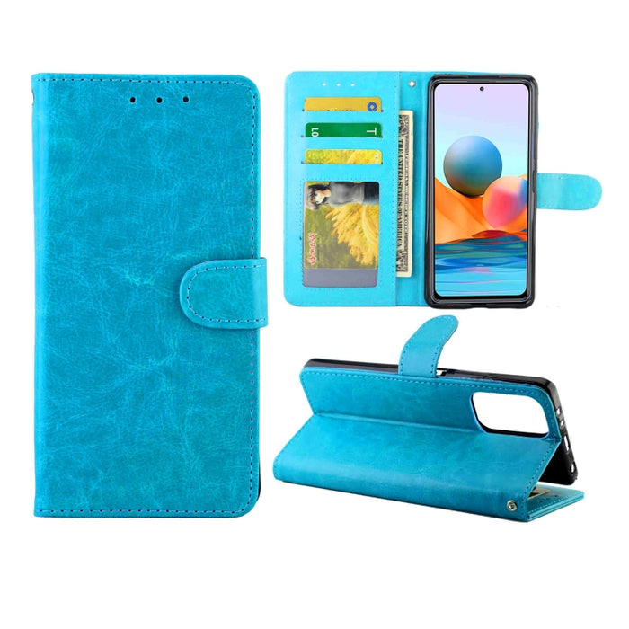 Estuche protector con tapa horizontal de cuero con textura de caballo loco con soporte y ranuras para tarjetas y billetera y marco de fotos, For Xiaomi Redmi Note10 Pro, For Xiaomi Redmi Note10 4G, For OPPO A54 4G, For OPPO F19 Pro / A94 4G / Reno F   ...