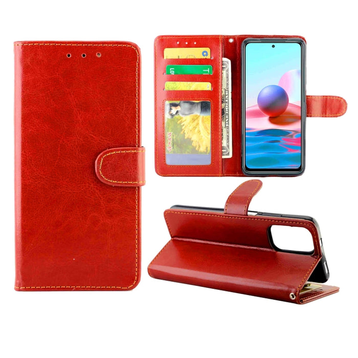 Estuche protector con tapa horizontal de cuero con textura de caballo loco con soporte y ranuras para tarjetas y billetera y marco de fotos, For Xiaomi Redmi Note10 Pro, For Xiaomi Redmi Note10 4G, For OPPO A54 4G, For OPPO F19 Pro / A94 4G / Reno F   ...