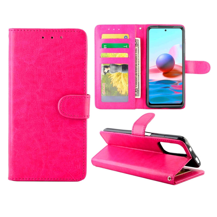 Estuche protector con tapa horizontal de cuero con textura de caballo loco con soporte y ranuras para tarjetas y billetera y marco de fotos, For Xiaomi Redmi Note10 Pro, For Xiaomi Redmi Note10 4G, For OPPO A54 4G, For OPPO F19 Pro / A94 4G / Reno F   ...