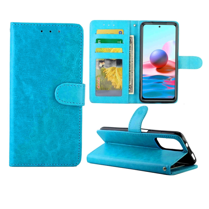 Estuche protector con tapa horizontal de cuero con textura de caballo loco con soporte y ranuras para tarjetas y billetera y marco de fotos, For Xiaomi Redmi Note10 Pro, For Xiaomi Redmi Note10 4G, For OPPO A54 4G, For OPPO F19 Pro / A94 4G / Reno F   ...