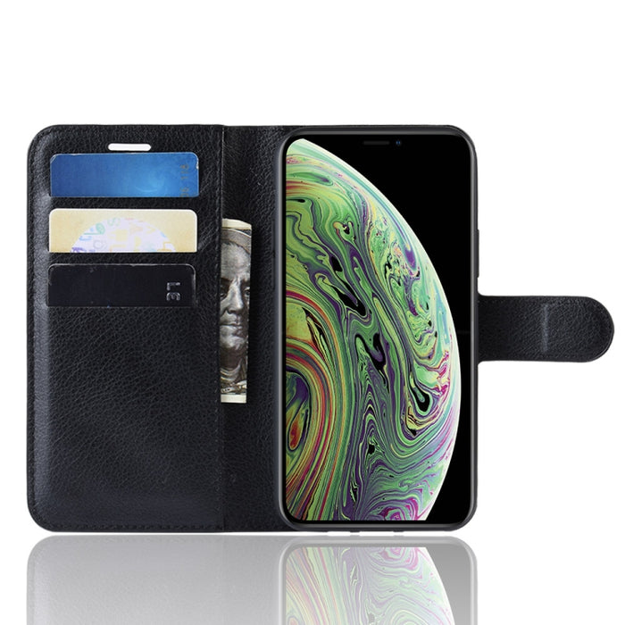 Litchi Skin PU Leather Wallet Stand Mobile Case para iPhone XI (2019)