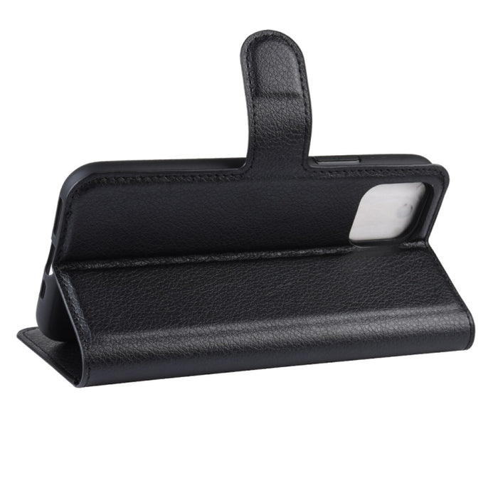 Litchi Skin PU Leather Wallet Stand Mobile Case para iPhone XI (2019)