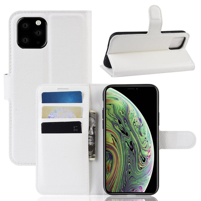 Litchi Skin PU Leather Wallet Stand Mobile Case para iPhone XI (2019)
