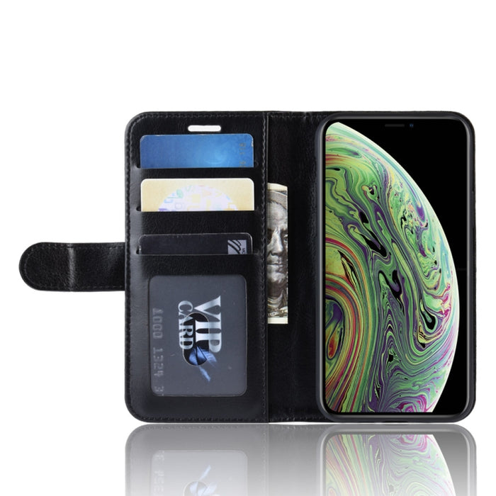 Funda para teléfono celular con soporte y tapa de cuero PU Crazy Horse con billetera para iPhone XI (2019)