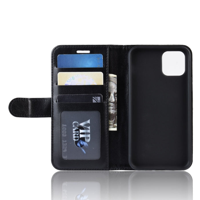 Funda para teléfono celular con soporte y tapa de cuero PU Crazy Horse con billetera para iPhone XI (2019)