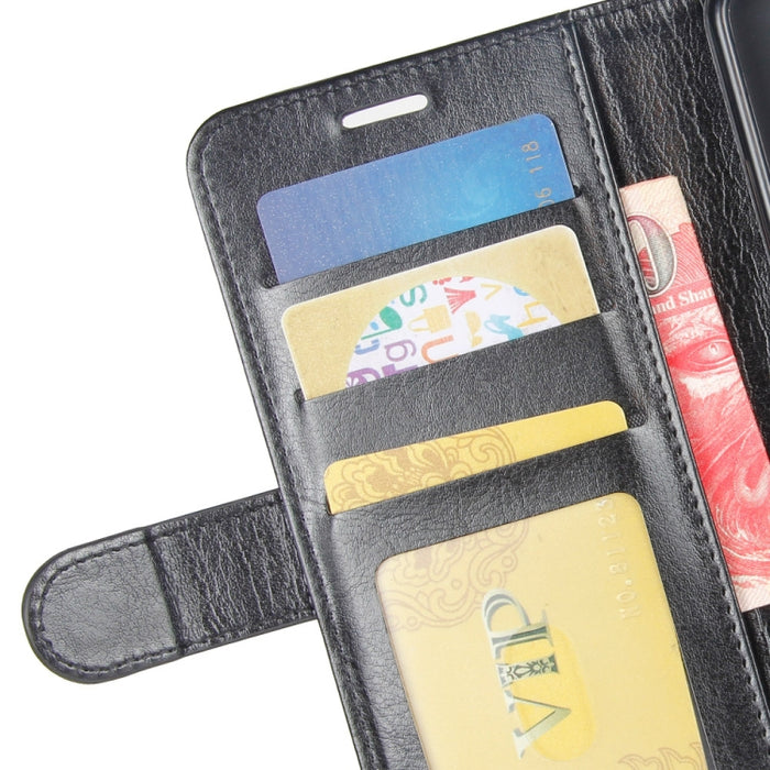 Funda para teléfono celular con soporte y tapa de cuero PU Crazy Horse con billetera para iPhone XI (2019)
