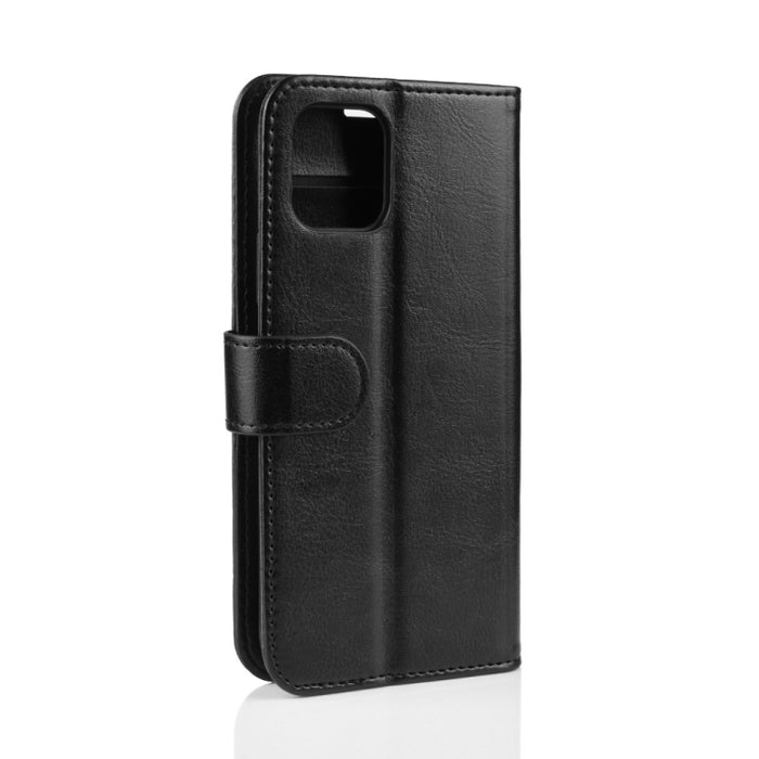 Funda para teléfono celular con soporte y tapa de cuero PU Crazy Horse con billetera para iPhone XI (2019)