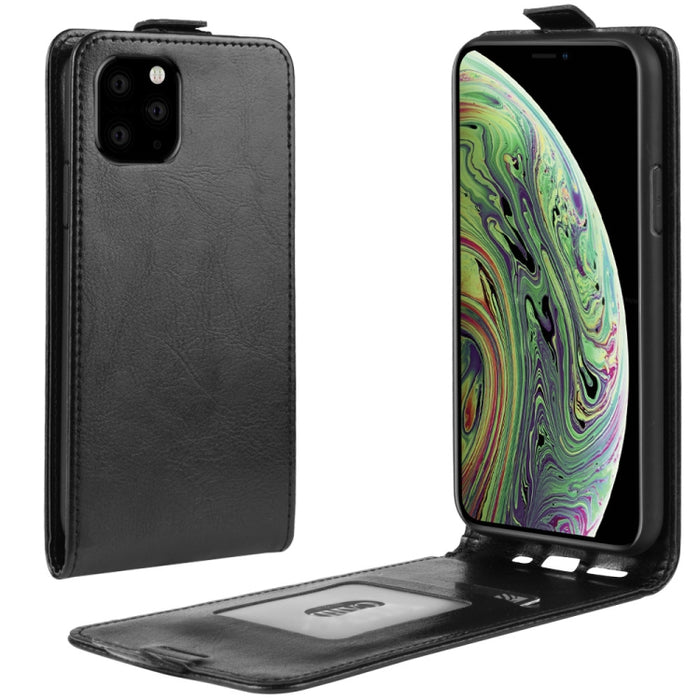 Estuche protector de cuero con tapa vertical Crazy Horse para iPhone XI (2019)