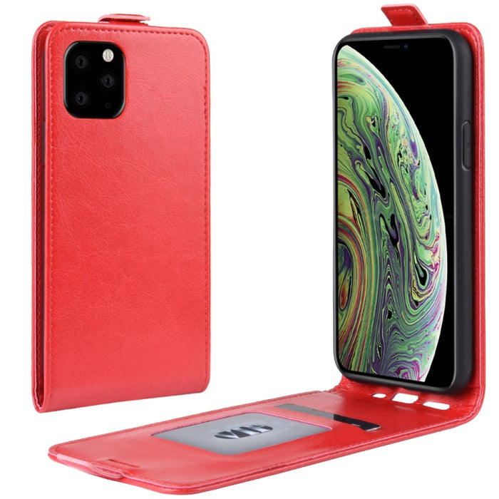 Estuche protector de cuero con tapa vertical Crazy Horse para iPhone XI (2019)