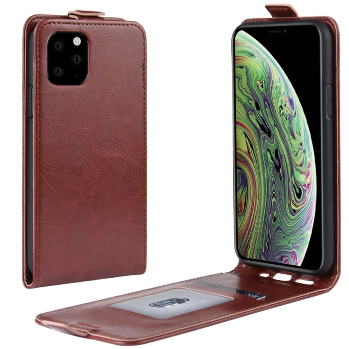 Estuche protector de cuero con tapa vertical Crazy Horse para iPhone XI (2019)