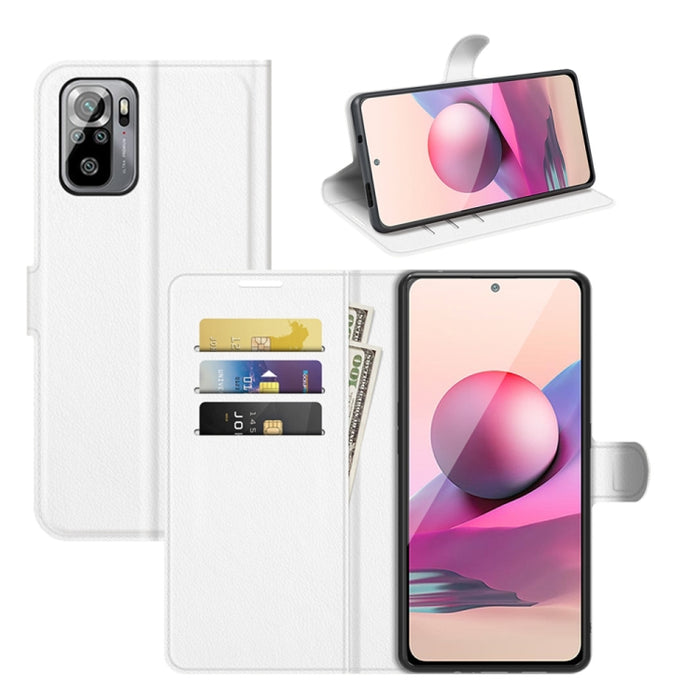 Para Xiaomi Redmi Note 10 4G / Note 10S Litchi Texture Funda protectora con tapa horizontal con soporte, ranuras para tarjetas y billetera, For Xiaomi Redmi Note 10 4G