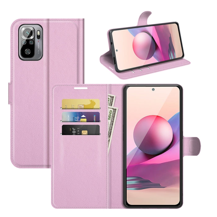 Para Xiaomi Redmi Note 10 4G / Note 10S Litchi Texture Funda protectora con tapa horizontal con soporte, ranuras para tarjetas y billetera, For Xiaomi Redmi Note 10 4G
