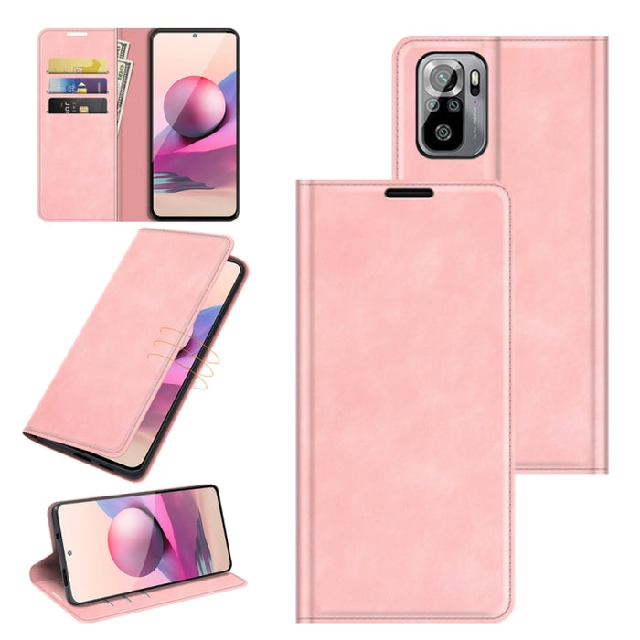 Para Xiaomi Redmi Note 10 4G / Note 10S Funda de cuero de succión magnética de negocios de piel retro con soporte, ranuras para tarjetas y billetera, For Xiaomi Redmi Note 10 4G, For Xiaomi Redmi K40 Pro