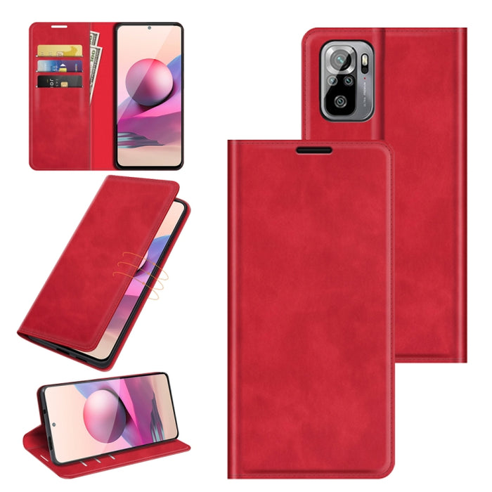 Para Xiaomi Redmi Note 10 4G / Note 10S Funda de cuero de succión magnética de negocios de piel retro con soporte, ranuras para tarjetas y billetera, For Xiaomi Redmi Note 10 4G, For Xiaomi Redmi K40 Pro