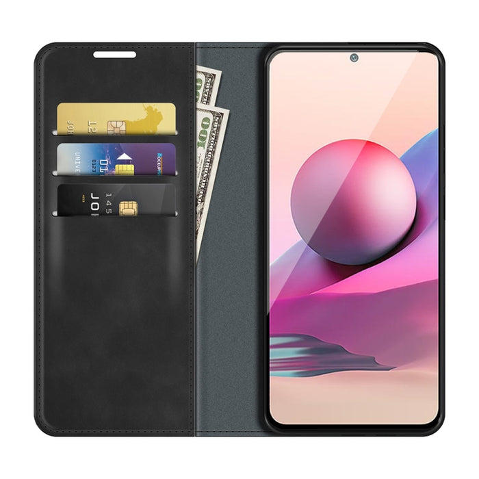 Para Xiaomi Redmi Note 10 4G / Note 10S Funda de cuero de succión magnética de negocios de piel retro con soporte, ranuras para tarjetas y billetera, For Xiaomi Redmi Note 10S, For Xiaomi Redmi Note 10 4G