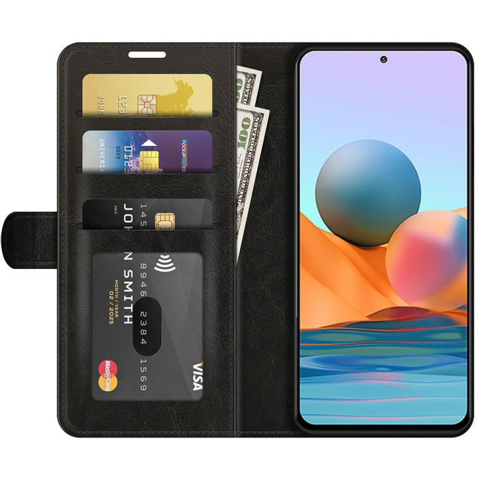 Para Xiaomi Redmi Note 10 Pro / Note 10 Pro Max R64 Funda protectora con textura individual con tapa horizontal con soporte y ranuras para tarjetas y billetera y marco de fotos, For Xiaomi Redmi Note 10 Pro