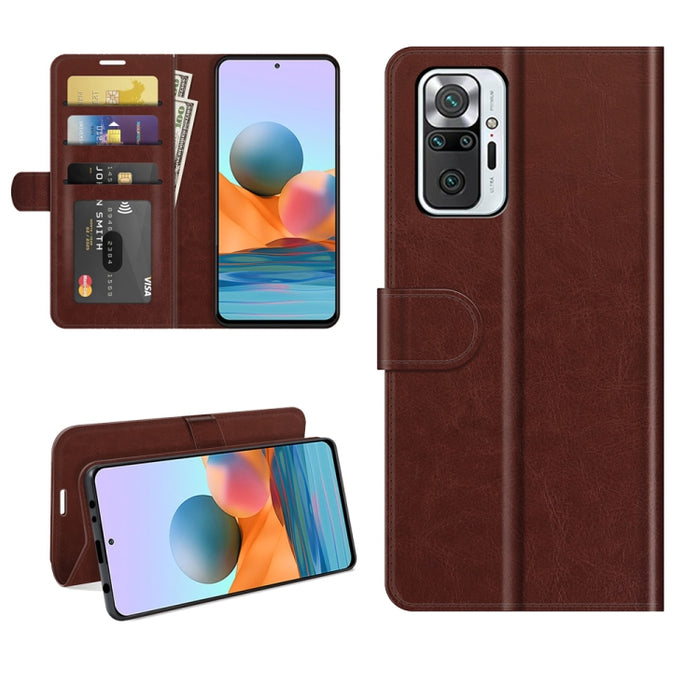 Para Xiaomi Redmi Note 10 Pro / Note 10 Pro Max R64 Funda protectora con textura individual con tapa horizontal con soporte y ranuras para tarjetas y billetera y marco de fotos, For Xiaomi Redmi Note 10 Pro