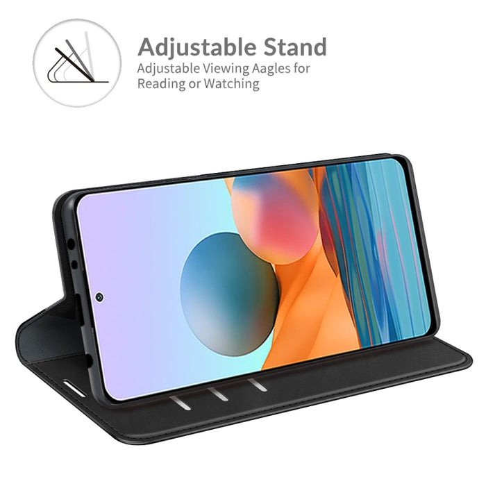 Para Xiaomi Redmi Note 10 Pro / Note 10 Pro Max Funda de cuero con ventosa magnética de negocios de piel retro con soporte, ranuras para tarjetas y billetera, For Xiaomi Redmi Note 10 Pro