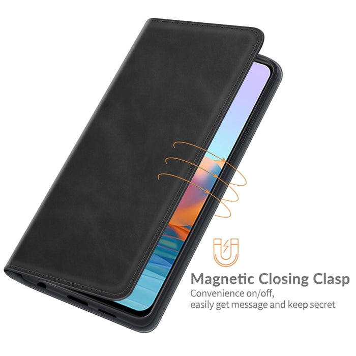 Para Xiaomi Redmi Note 10 Pro / Note 10 Pro Max Funda de cuero con ventosa magnética de negocios de piel retro con soporte, ranuras para tarjetas y billetera, For Xiaomi Redmi Note 10 Pro