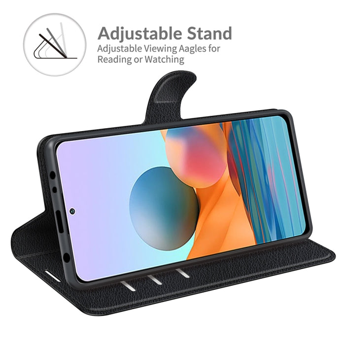 Para Xiaomi Redmi Note 10 Pro / Note 10 Pro (versión india) / Note 10 Pro Max Litchi Texture Funda protectora con tapa horizontal con soporte, ranuras para tarjetas y billetera