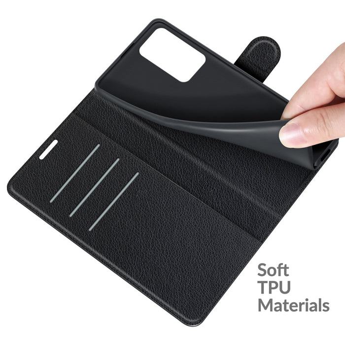 Para Xiaomi Redmi Note 10 Pro / Note 10 Pro (versión india) / Note 10 Pro Max Litchi Texture Funda protectora con tapa horizontal con soporte, ranuras para tarjetas y billetera