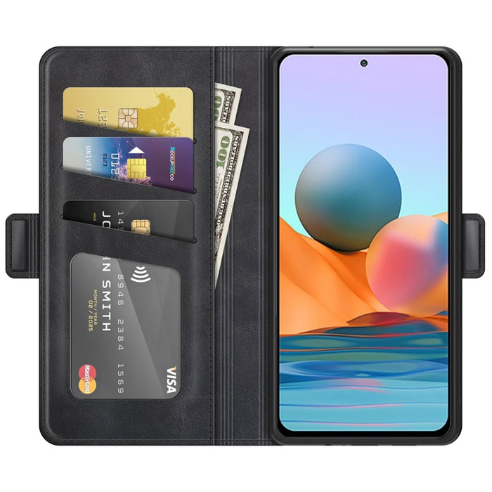 Para Xiaomi Redmi Note 10 Pro / Note 10 Pro (versión india) / Note 10 Pro Max Estuche de cuero con tapa horizontal y hebilla magnética de doble cara con soporte, ranuras para tarjetas y billetera, For Xiaomi Redmi Note 10 Pro