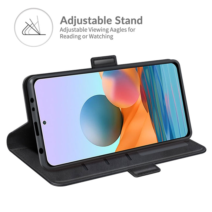 Para Xiaomi Redmi Note 10 Pro / Note 10 Pro (versión india) / Note 10 Pro Max Estuche de cuero con tapa horizontal y hebilla magnética de doble cara con soporte, ranuras para tarjetas y billetera, For Xiaomi Redmi Note 10 Pro