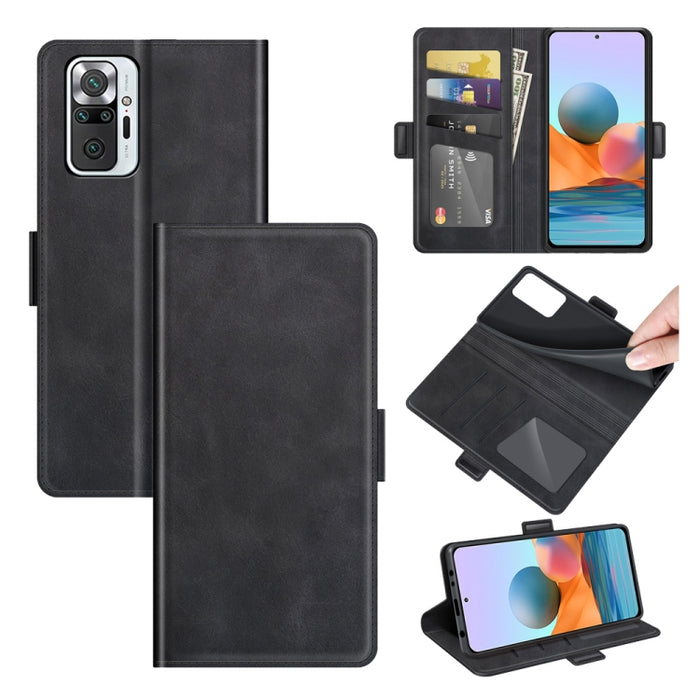 Para Xiaomi Redmi Note 10 Pro / Note 10 Pro (versión india) / Note 10 Pro Max Estuche de cuero con tapa horizontal y hebilla magnética de doble cara con soporte, ranuras para tarjetas y billetera, For Xiaomi Redmi Note 10 Pro