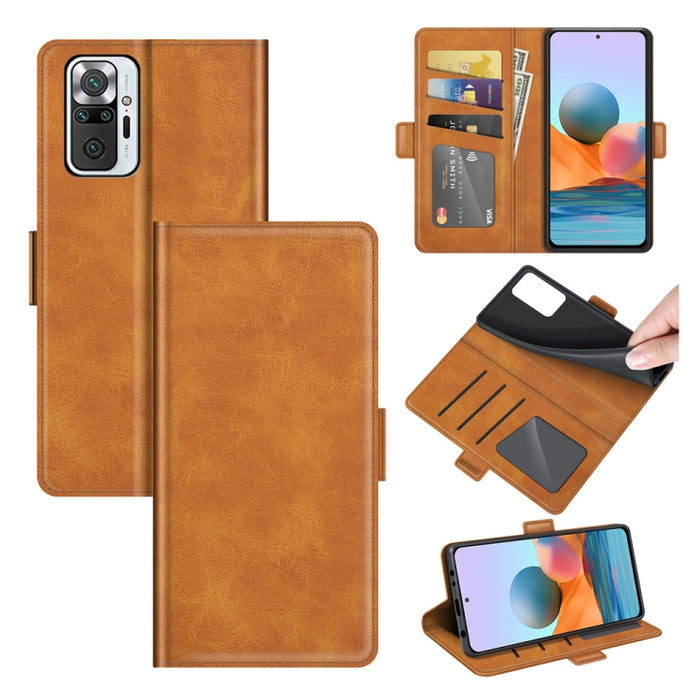 Para Xiaomi Redmi Note 10 Pro / Note 10 Pro (versión india) / Note 10 Pro Max Estuche de cuero con tapa horizontal y hebilla magnética de doble cara con soporte, ranuras para tarjetas y billetera, For Xiaomi Redmi Note 10 Pro