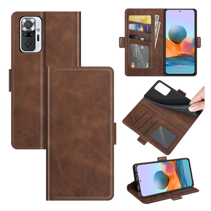 Para Xiaomi Redmi Note 10 Pro / Note 10 Pro (versión india) / Note 10 Pro Max Estuche de cuero con tapa horizontal y hebilla magnética de doble cara con soporte, ranuras para tarjetas y billetera, For Xiaomi Redmi Note 10 Pro