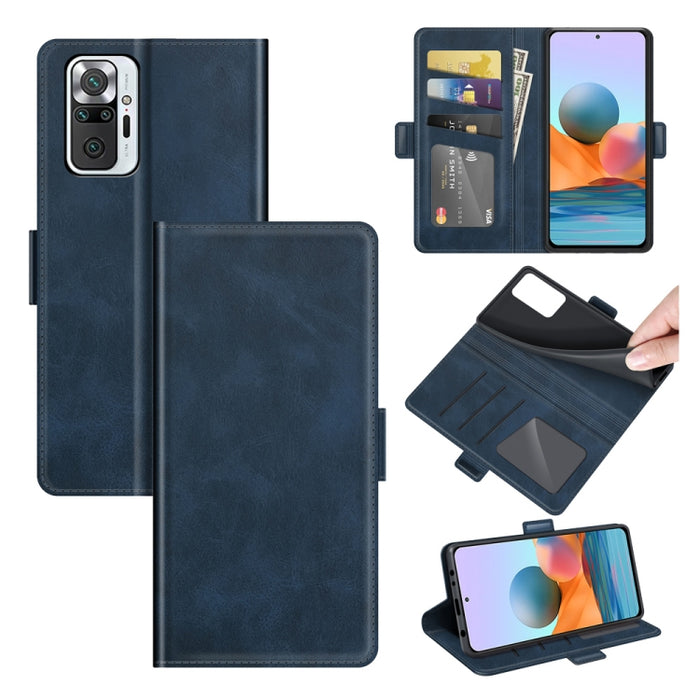 Para Xiaomi Redmi Note 10 Pro / Note 10 Pro (versión india) / Note 10 Pro Max Estuche de cuero con tapa horizontal y hebilla magnética de doble cara con soporte, ranuras para tarjetas y billetera, For Xiaomi Redmi Note 10 Pro