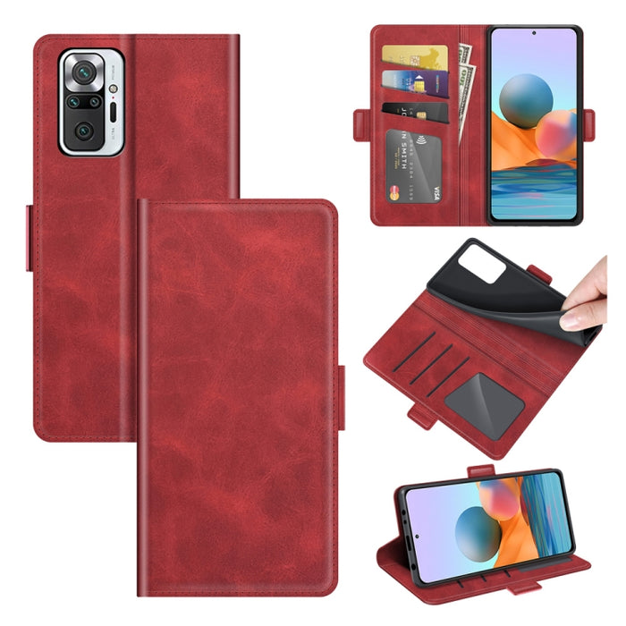 Para Xiaomi Redmi Note 10 Pro / Note 10 Pro (versión india) / Note 10 Pro Max Estuche de cuero con tapa horizontal y hebilla magnética de doble cara con soporte, ranuras para tarjetas y billetera, For Xiaomi Redmi Note 10 Pro