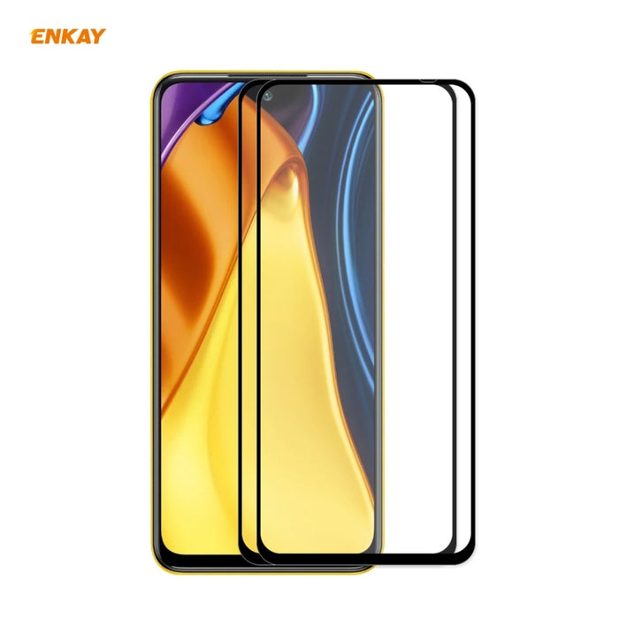 2 PCS ENKAY Hat-Prince Full Glue 0.26mm 9H 2.5D Película de cobertura total de vidrio templado, For Nokia X10 / X20(2pcs）, For Xiaomi Poco M3 Pro / Redmi Note 10 5G(2pcs)