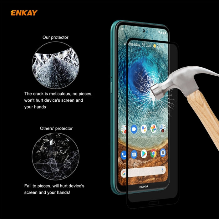 ENKAY Hat-Prince Full Glue 0.26mm 9H 2.5D Película de cobertura total de vidrio templado, For Nokia X10 / X20, For Xiaomi Poco M3 Pro / Redmi Note 10 5G
