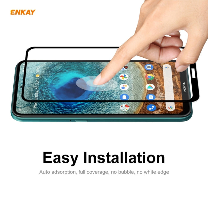 ENKAY Hat-Prince Full Glue 0.26mm 9H 2.5D Película de cobertura total de vidrio templado, For Nokia X10 / X20, For Xiaomi Poco M3 Pro / Redmi Note 10 5G