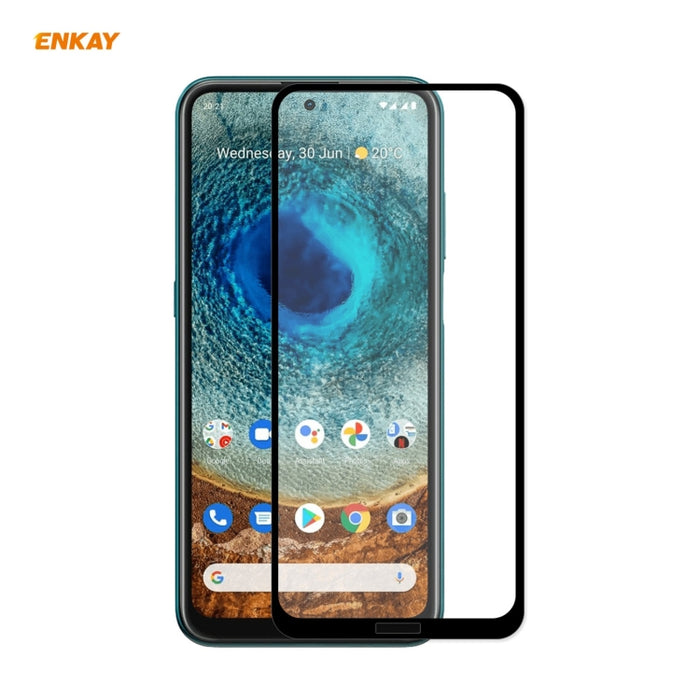ENKAY Hat-Prince Full Glue 0.26mm 9H 2.5D Película de cobertura total de vidrio templado, For Nokia X10 / X20, For Xiaomi Poco M3 Pro / Redmi Note 10 5G